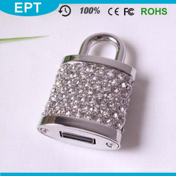 Wedding Gifts Locks Shape Crystal USB Flash Drive